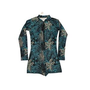 NESY Women's One Piece Long Sleeve Boyleg UPF 50+ Surfing Athletic Swimwear M